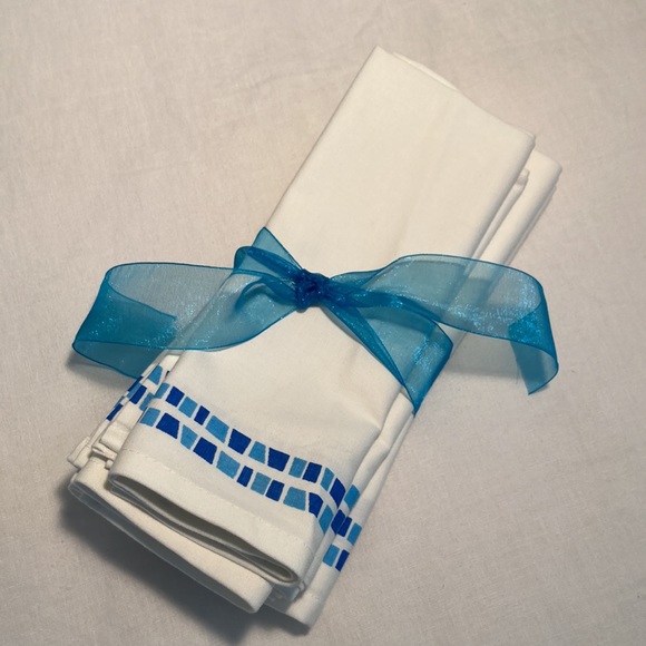 Sea glass mosaic Napkins (8) made in India NWOT - Picture 11 of 13